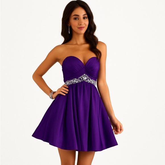 Alyce Paris Purple Jeweled Dress